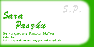 sara paszku business card